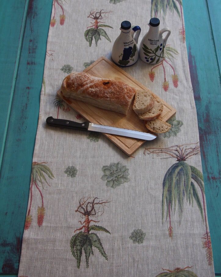 succulent runner Succulents small print Table Runner – Liza The Botanist