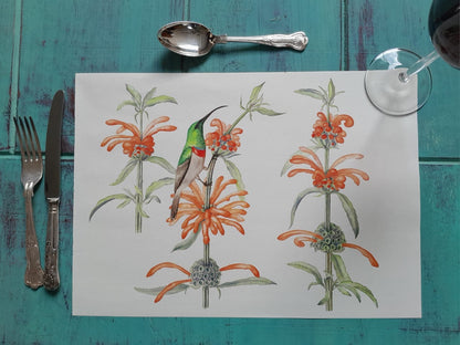 Leonotis and Sunbird Placemats