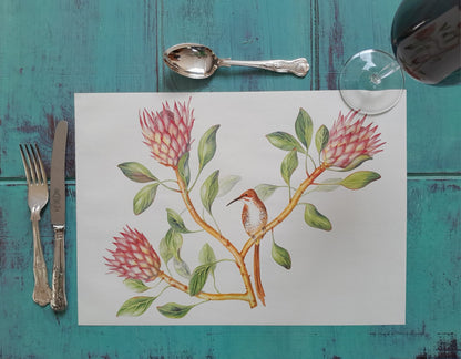 King Protea and Sugarbird Placemats