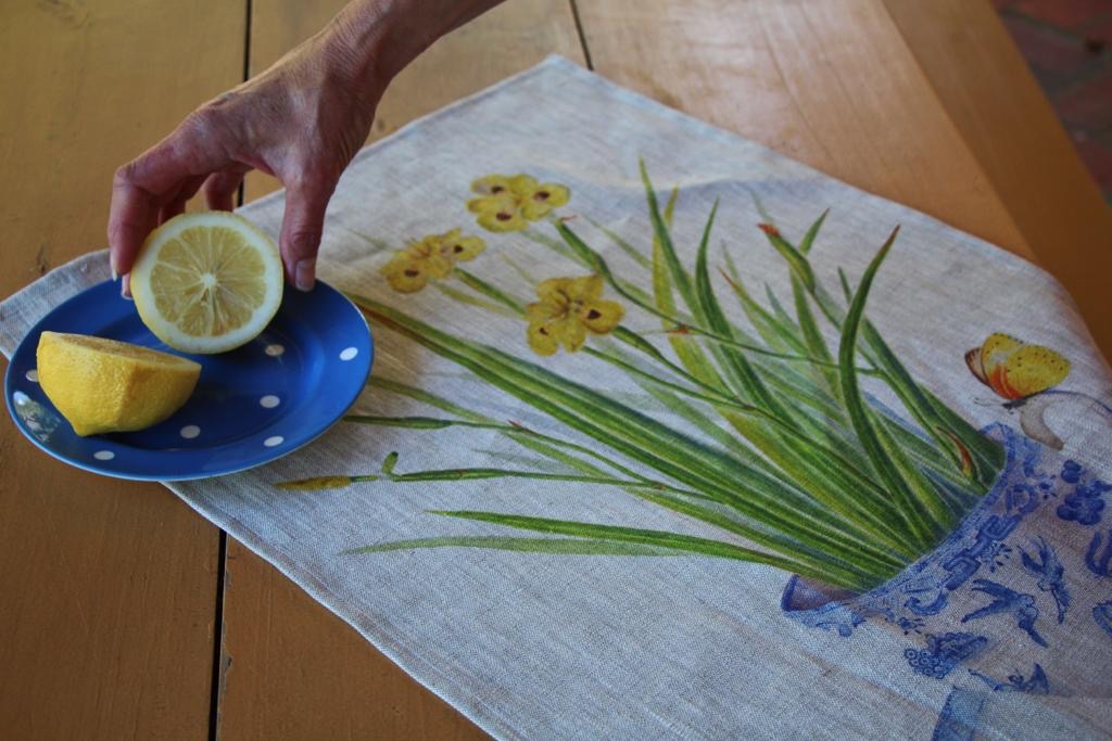 Willow teacup and Dietes Tea Towel