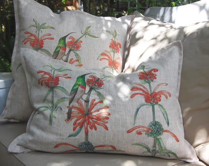 Leonotis and Sunbird Cushion cover