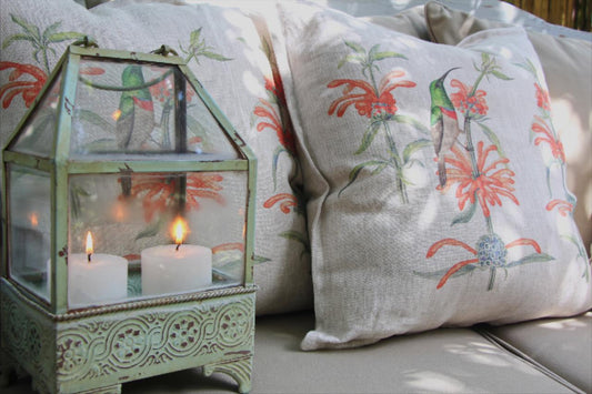 Leonotis and Sunbird Cushion cover