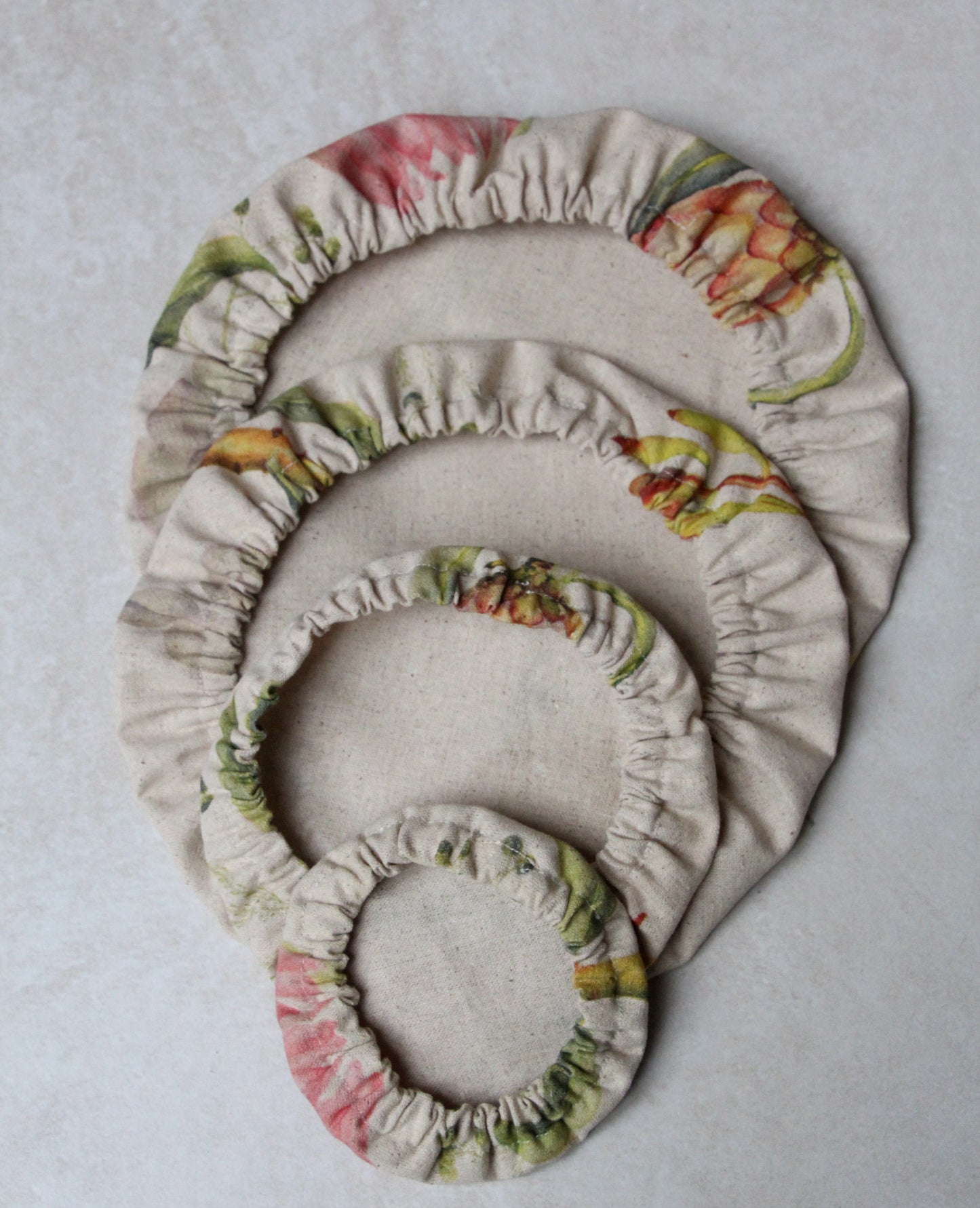 Artisan Cotton Linen Food Covers - as a set of 4 sizes