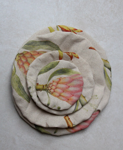 Artisan Cotton Linen Food Covers - as a set of 4 sizes