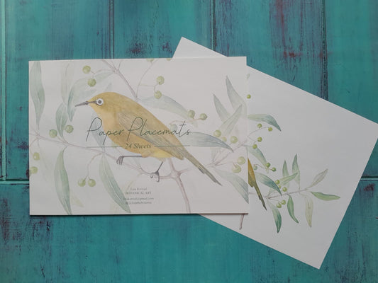 Cape white eye Paper Placemats