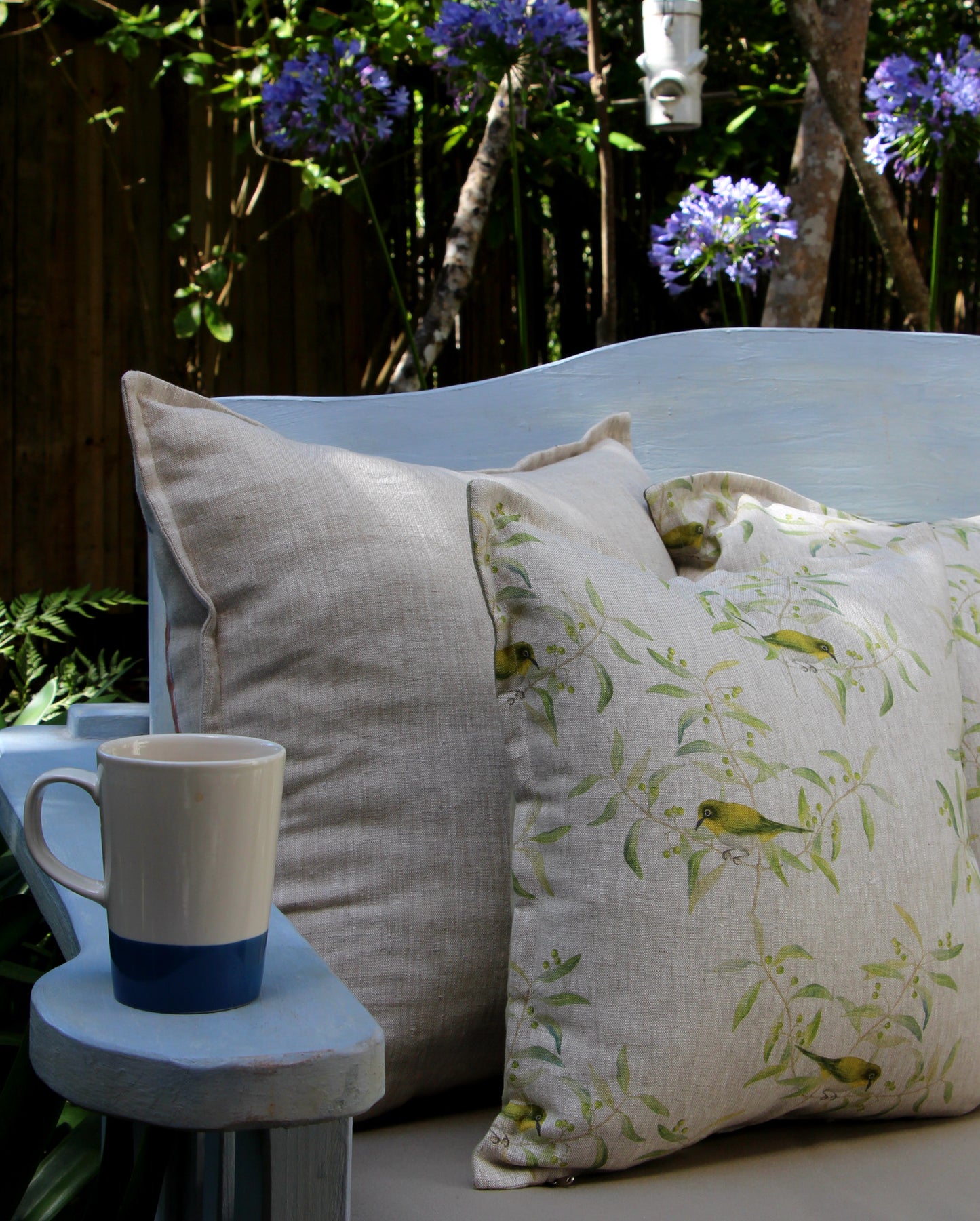 Small Cape White eye repeat pattern Cushion cover